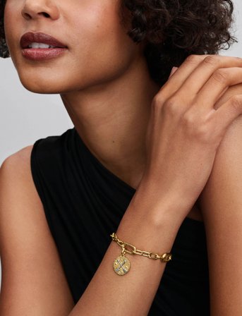 Pandora Crossing Arrows Sterling Silver And 14K Gold-Plated Medallion With Clear Cubic Zirconia - Gold - ONE SIZE