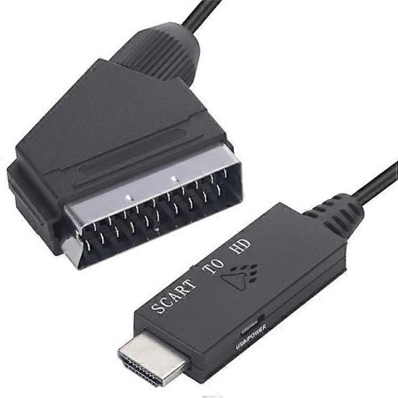 SCART til HDMI-konverter SCART inn HDMI ut Video Audio Adapter for HDTV DVD