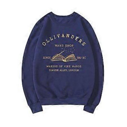 Wizard Book Shop Sweatshirt HP Tröja Magiska Trollkarlar Hoodies Dam Långärmade Sweatshirts Boknörd Tröja Fans Gåva Hoodie (XXXL marinblå)