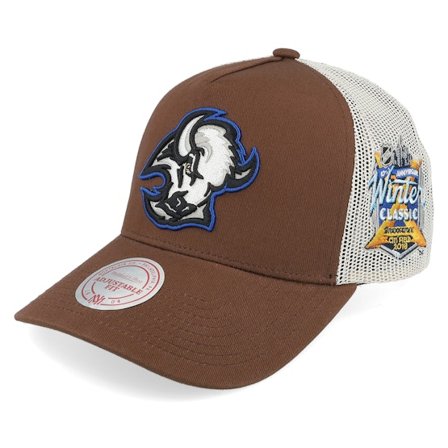 Mitchell & Ness - Hatstore Exclusive x Buffalo Sabres Sablesway Brown/Cream A-frame Trucker Trucker Brown Cap - NHL @ Hatstore