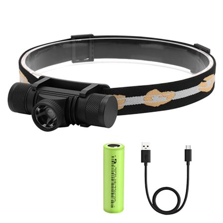 Uppladdningsbara LED-lampor Zoom Starkt Ljus Utomhus Fiske Lampor(Huvudlampa+USB-kabel+1 batteri med kapacitet på 2000)