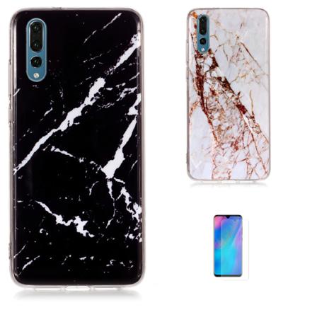 Huawei P30 - Skal / Skydd / Marmor Svart