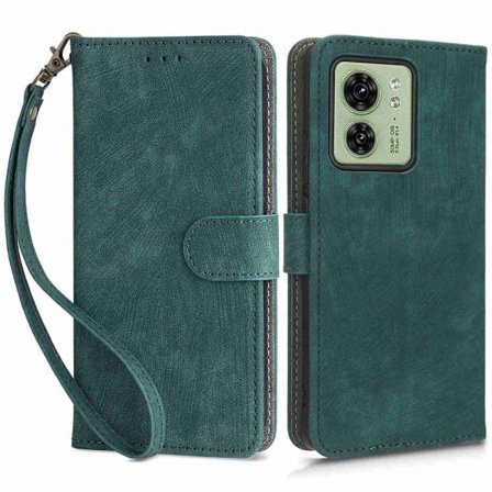 SKALO Motorola Edge 40 5G Lompakkokotelo PU-nahkaa - Vihreä