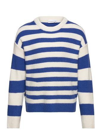 Nkfvelisa Ls Boxy Knit O Pullover Blå Name It*Betinget Tilbud
