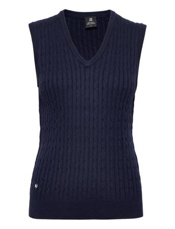 Madelene Vest Vests Knitted Vests Marinblå Daily Sports