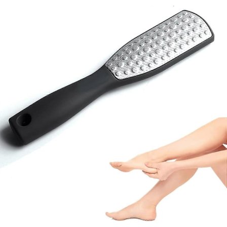 Fotfilar för hård hud, 2-i-1 fotsskrapa, fotförhårdnadsborttagare, fotscrubber, pedikyr rostfritt stål fotrivjärn för död hud, hård hud etc.