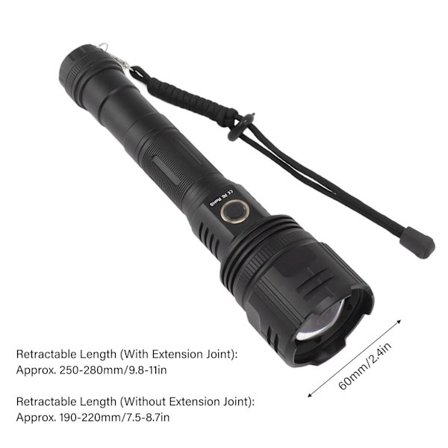 30W Genopladelig LED Lommelygte Super Lys Zoombar Aftagelig til Udendørs Brug