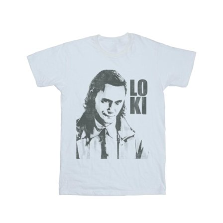 Marvel Dam/Damer Loki Head Poster Bomull Boyfriend T-Shirt