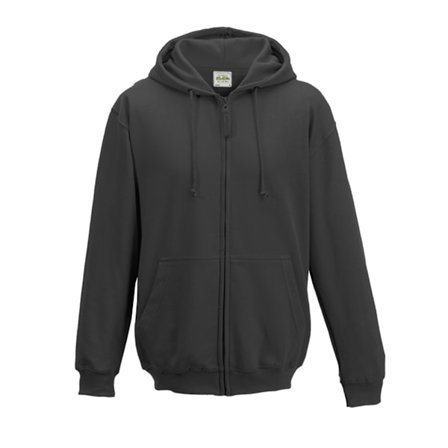 Awdis Plain Mens Hooded Full Zip Hoodie / Zoodie 2XL Black Smok