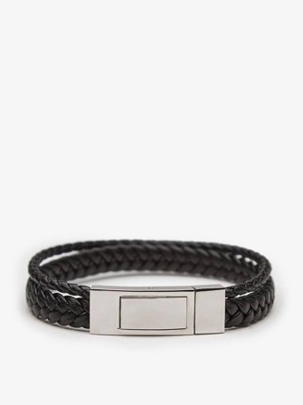 John Henric Men's Schwarzes Armband Kempsey Size 20cm