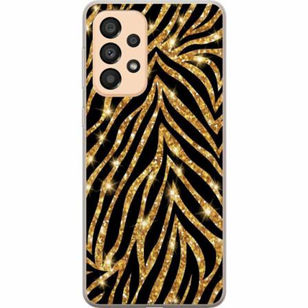 Samsung Galaxy A33 5g Genomskinligt Skal Gold & Glitter