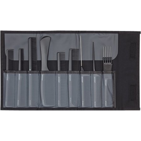 Jaguar Comb Set Black 9 stk., Hår, Børster & Accessories, Kamme