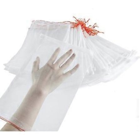 40 kpl Hedelmien Suojapusseja, Uudelleenk ytett vi Verkkopusseja 20x30cm Hyttys- ja Hy nteisp lytt j verkko Nylon Puutarhaverkkopussit Kiristysny rill