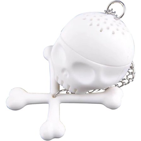 Silikontefilter för te i form av en dödskalle