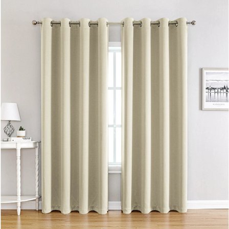 Gardiner Beige, Mörkläggande, Mörkläggningsgardin med ringar, 1 st termiska gardiner för sovrum och kontor, 100x250 cm