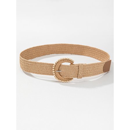 Kvindernes Runde Spænde Halmbælter Boho Flettet Taljebælte