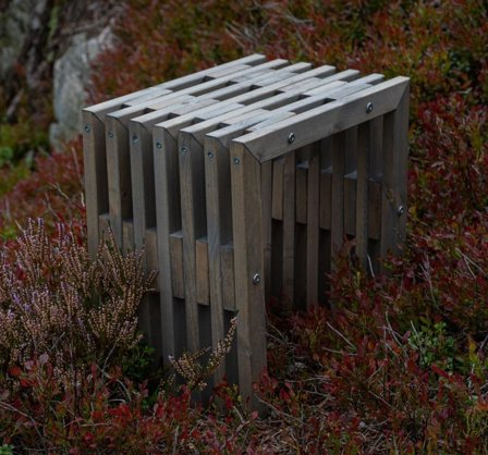 EcoFurn D-Bench/Sidebord 45 Furu-Grå