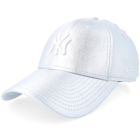 New Era - MLB Vit adjustable Keps - New York Yankees Womens Metallic 9FORTY Silver Adjustable @ Hatstore