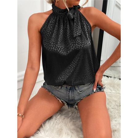 Sexig Off Shoulder Halter Snörning Chiffong Damblusar Elegant S