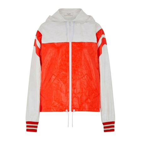 Celine, Paper-Effect Zipped Jacket Wit, Heren, Maat:M