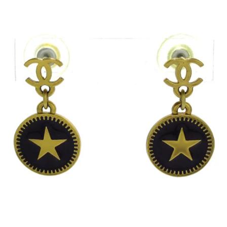 Chanel Vintage Pre-owned Metal reringe Sort, Dame Vintage Smykker, Størrelse: ONE Size