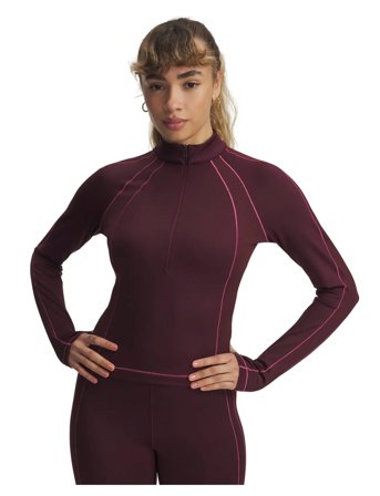 Under Armour Ua Coldgear Novelty 1/2 Zip - Burgundy - XL