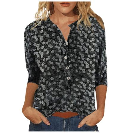 Damblus Loose-fit Pullover Shirt Office Lady Summer Top