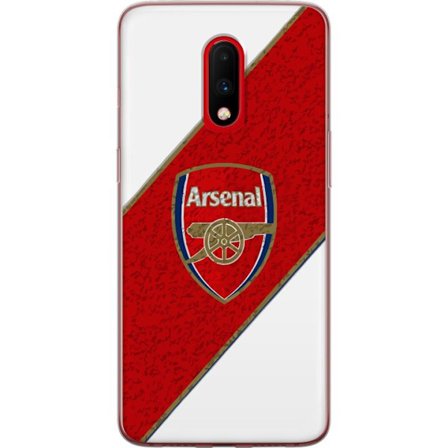 Kompatibelt Mobilskal till OnePlus OnePlus 7 Moschino Toy teddybjörn med enkel tecknad design, brun björn med vit tröja och tydlig logotyp på svar