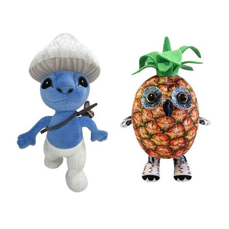 Smurf Cat Plysjleketøy Simulert Storøyd Ananas Ugle Utstoppet Dukke Kreativ Morsom Dukke Morsom Ornament (LGL)