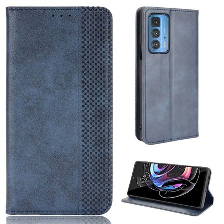 Bofink Vintage Motorola Edge 20 Pro Læder Etui - Blå