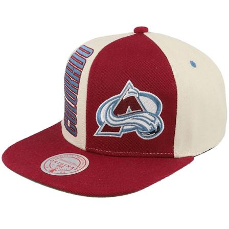 Mitchell & Ness - NHL Beige snapback Caps - Colorado Avalanche Pop Panel Off White/Maroon Snapback @ Hatstore