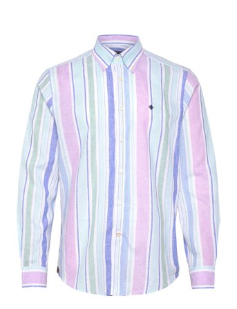 Morris | Happy Linen Stripe Shirt-Classic Fit | M