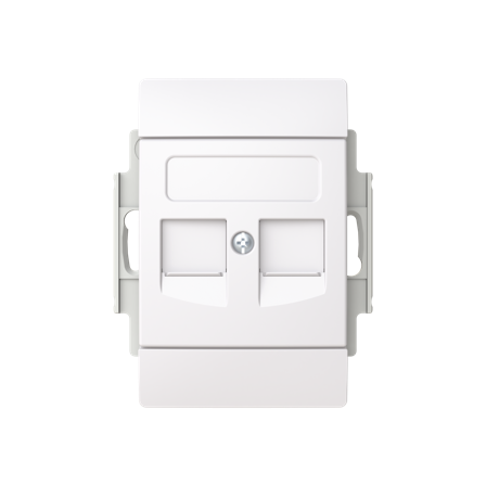 ABB Saga FOT5000-100-916 Datarasia 2xRJ45 keystone, 100 mm, suora, Tietokoneet & internet