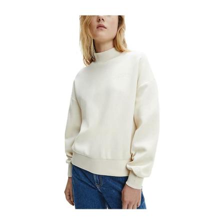 Calvin Klein, logo mock neck Wit, Dames, Maat:S