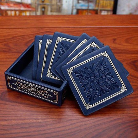 Europæisk Stil Bordskåner Vintage Kvadratisk Kopmåtte