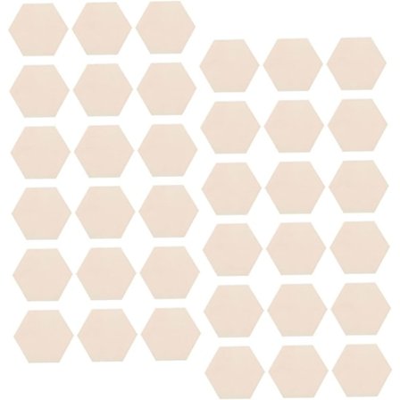 Sekskantede Brikker Sæt 50 stk. Basswood Træskiver Ubehandlet Håndværk Træ DIY Boligindretning