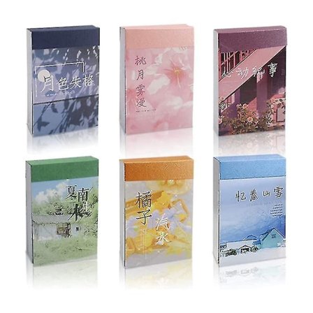 6 set 300 st Scrapbooking-klistermärken, självhäftande dekorativa estetiska klistermärken för journalföring Planner A