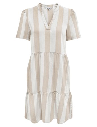 ONLY | Onltiri-Caro S/S V-Neck Lin Dress Cc Pnt | S