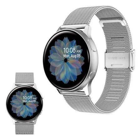 Samsung Galaxy Watch Active 2 - 44mm stainless steel + clip design watch band - Silver
