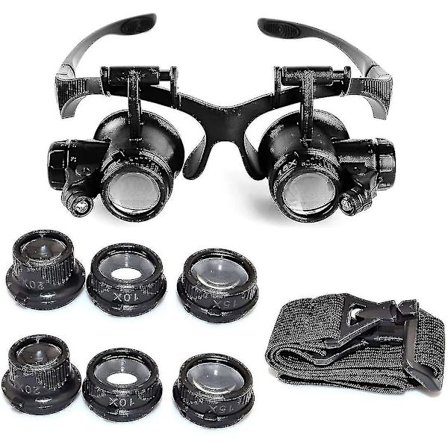 10x 15x 20x 25x Forstørrelse, Justerbar LED-lys Lupe for Juvelerer - WELLNGS