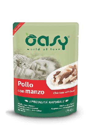 Oasy Wet Cat Pollo Con Manzo Per Gatti Adulti 70g