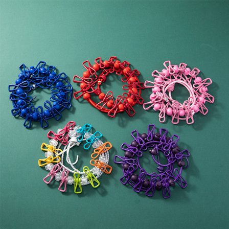 5 stk. bærbare tørresnore, med 12 skabe, vindtæt rejsetørresnor, udvidelig elastisk tørresnor til have, feriehotel, altantørresnor