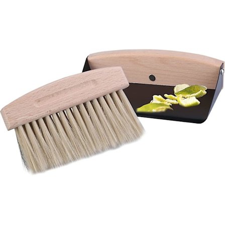 Bordsæt med fejebørste og støvskovl: Støvskovl og håndbørste i træ Håndbørste Støvskovl Melkost Mini Bordskovl - Bordskovl Krummebørste Kost Trækost