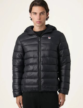 FILA Milano Regular Hooded Thin Puffer Jacket - Black - XL