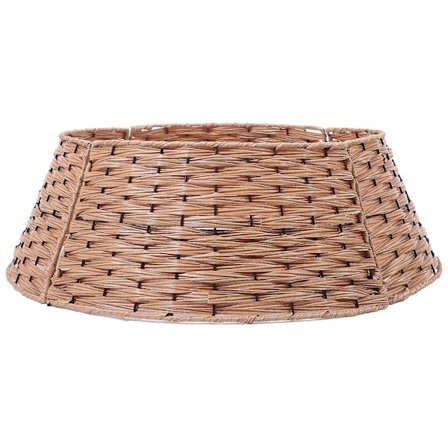 Juletrær krage, juletrær base plate dekorasjon, juletrær base skjørt, juledekorasjon (67.00X67.00X23.00CM, brun)