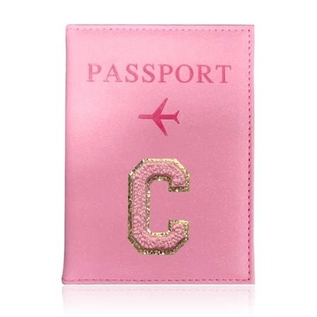 Pärmskydd för Pass, Resepassfodral Rosa Bokstavsserien Passhållare Rosa Färg Passkyddande Omslag A 1466