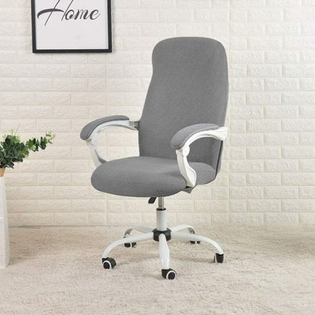 Jacquard Stretch Grå Vattenavvisande Kontorsstol Överdrag Compute