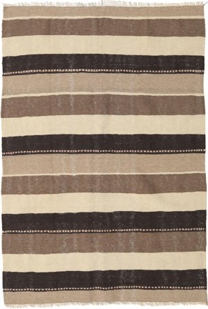 Tissé À La Main Kilim Tapis 131X190 De Laine Marron/Beige Petit