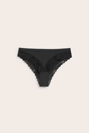 Kappahl | Brazilian-truse med blonder | Svart