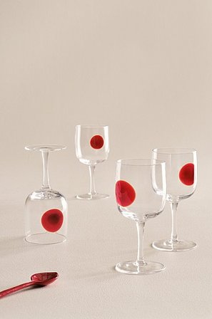 Jotex - Kieliszek Do Wina 4-pak Przezroczysty/bordo - DART - Kup Kieliszki do wina firmy Jotex